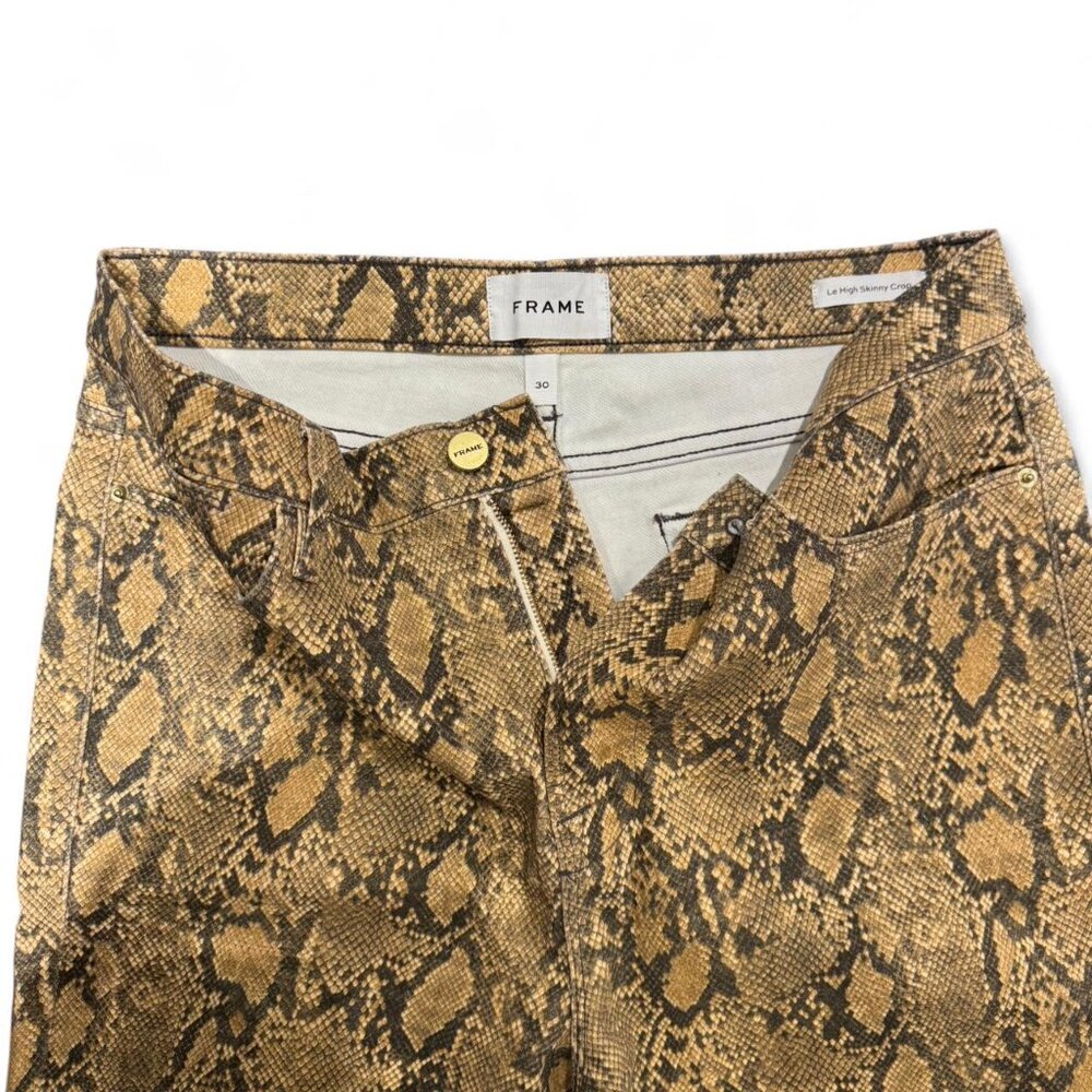 Frame Women's Straight Python Print Coated Pant - Picture 5 of 5